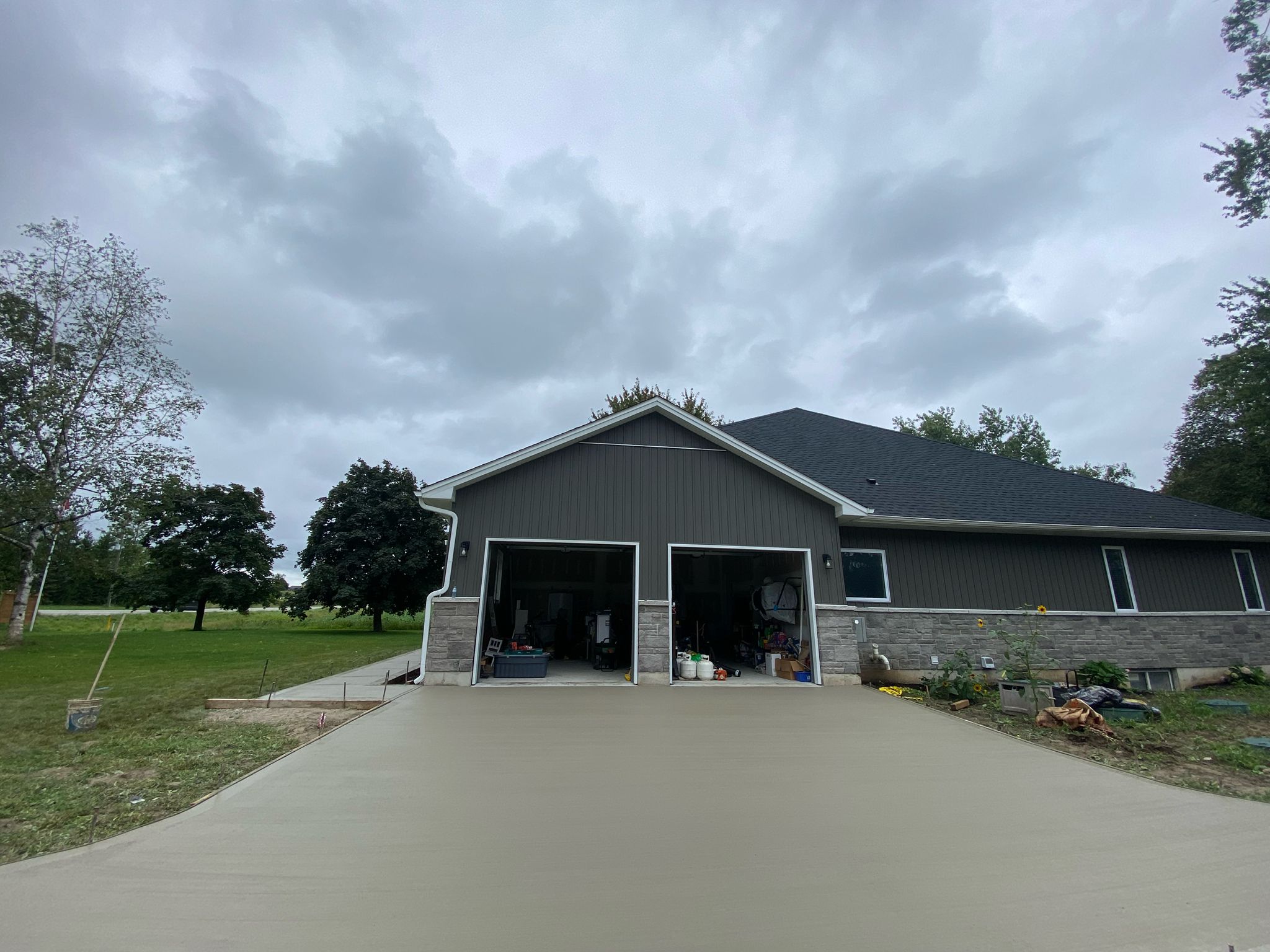 Concrete patio installation by Moussa Concrete in London Ontario